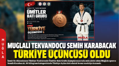 İzmir’de düzenlenen Türkiye Taekwondo Ümitler Batı Grubu Şampiyonası’nda mücadele eden