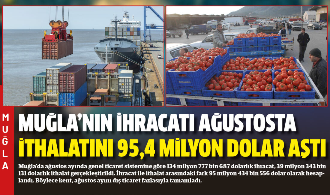 Muğla’da ağustos ayında genel ticaret sistemine göre 134 milyon 777