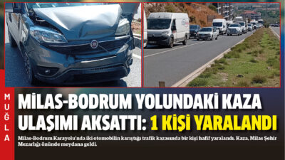 Milas-Bodrum Karayolu’nda iki otomobilin karıştığı trafik kazasında bir kişi hafif