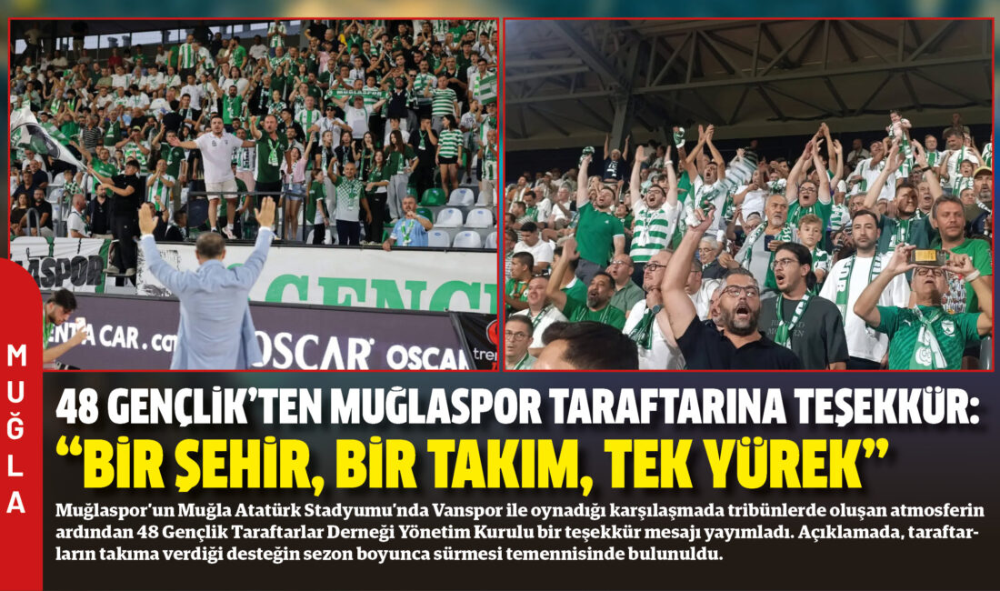 Muğlaspor’un Muğla Atatürk Stadyumu’nda Vanspor ile oynadığı karşılaşmada tribünlerde oluşan