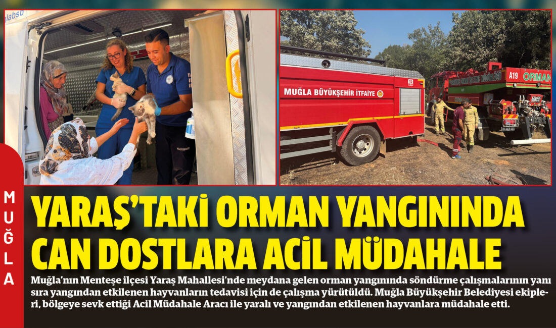 Muğla’nın Menteşe ilçesi Yaraş Mahallesi’nde meydana gelen orman yangınında söndürme