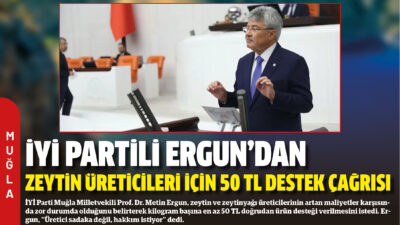 İYİ Parti Muğla Milletvekili Prof. Dr. Metin Ergun, zeytin ve