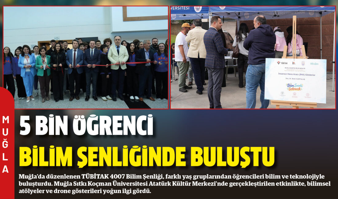 Muğla’da düzenlenen TÜBİTAK 4007 Bilim Şenliği, farklı yaş gruplarından öğrencileri