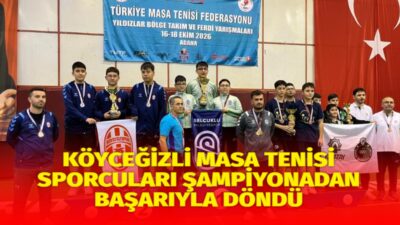 Muğla’nın Köyceğiz ilçesinde faaliyet gösteren masa tenisi sporcuları, katıldıkları son